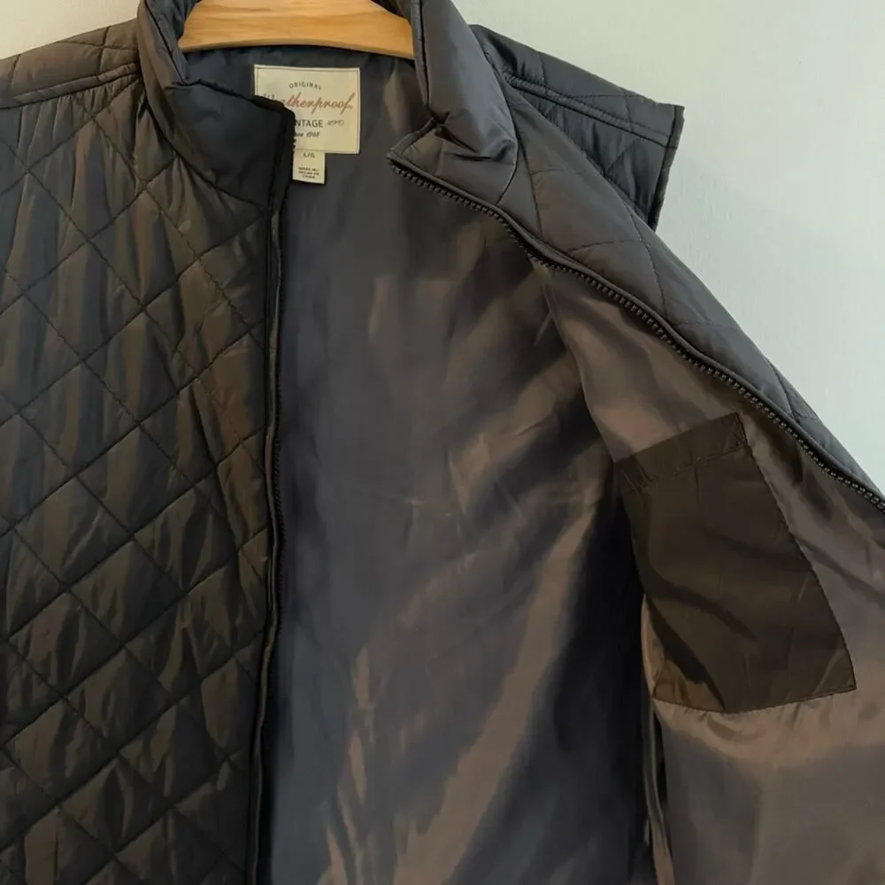 Men's Black Quilted Lightweight Vest Size L NWOT Weatherproof Vintage